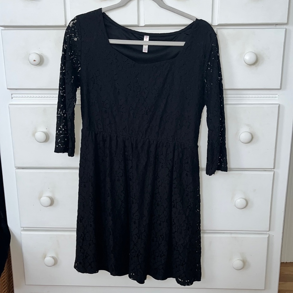Black eyelet dress